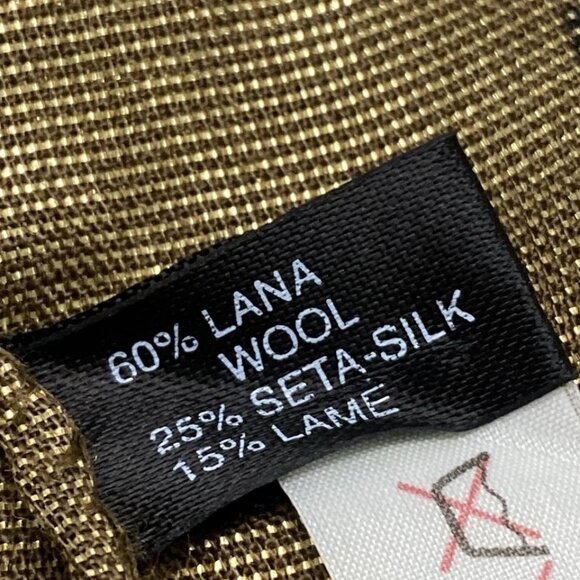 FENDI - Gold Black Wool Silk Glitter Scarf 161-051725 - Picture 2 of 3